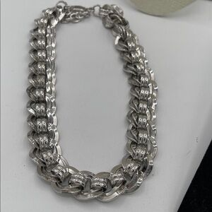 4.15.26-26 Monet Polished Silver-Tone Chunky Link Necklace 8”+2.5 ext